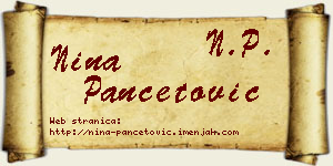 Nina Pančetović vizit kartica